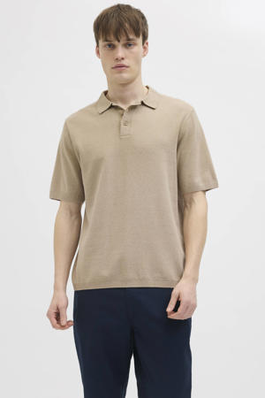 regular polo gebreid bruin