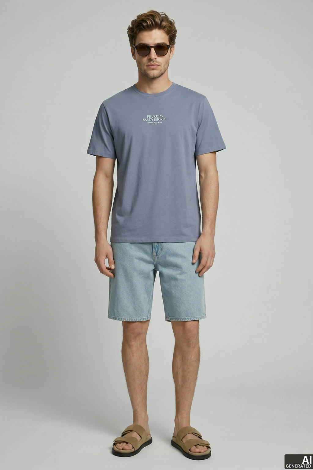 Lavendelkleurige heren JJ REBEL relaxed T-shirt van katoen met backprint, korte mouwen en ronde hals