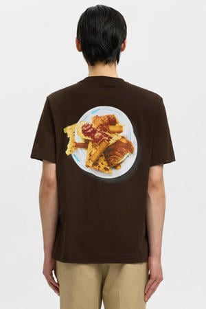 regular T-shirt met backprint zwart