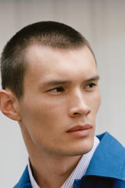 thumbnail: Selected overshirt met backprint blauw