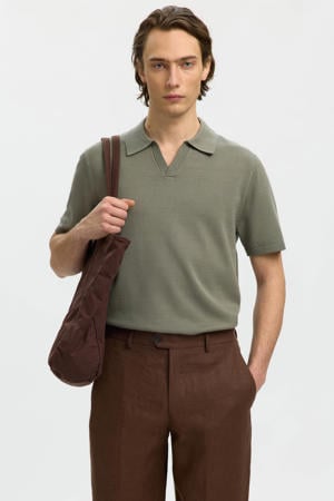regular polo gebreid groen