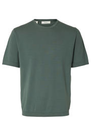 thumbnail: Selected regular T-shirt groen fijn gebreid