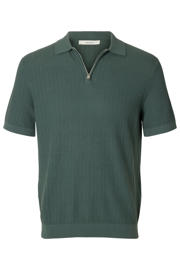 thumbnail: Selected regular polo gebreid donkergroen