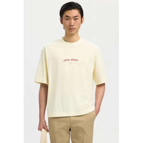 SELECTED HOMME boxy T-shirt met backprint afbeelding