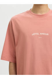 thumbnail: Selected boxy T-shirt met backprint roze
