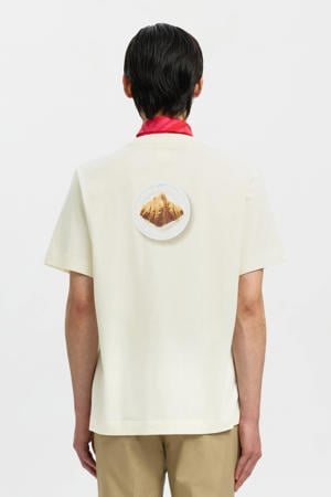 regular T-shirt met backprint ecru