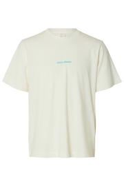 thumbnail: Selected regular T-shirt met backprint ecru