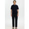 Selected regular polo gebreid donkerblauw
