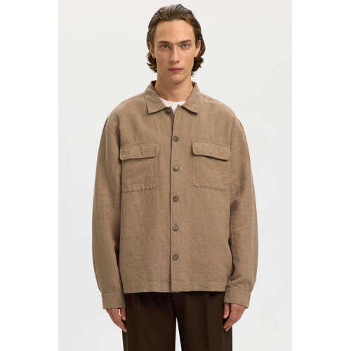 SELECTED HOMME overshirt bruin afbeelding