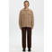 Selected overshirt met linnen bruin
