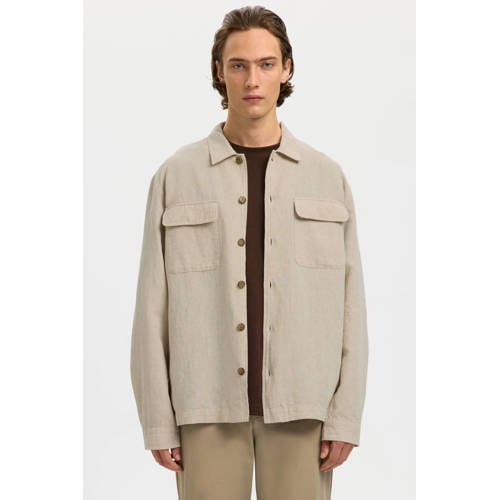 SELECTED HOMME overshirt beige afbeelding