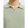 Selected regular polo met linnen gebreid groen