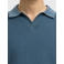 Selected regular polo met linnen gebreid blauw