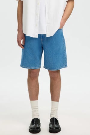 Slhreg Alex L.Blue 701 Denim Shorts Noos denim regular short blauw