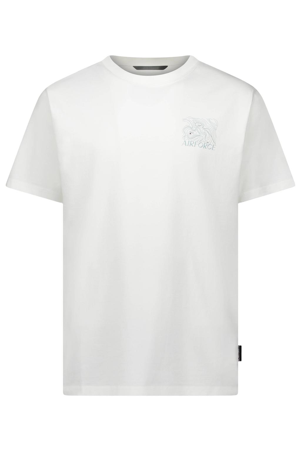 Witte heren Airforce regular T-shirt van katoen met backprint, korte mouwen en ronde hals