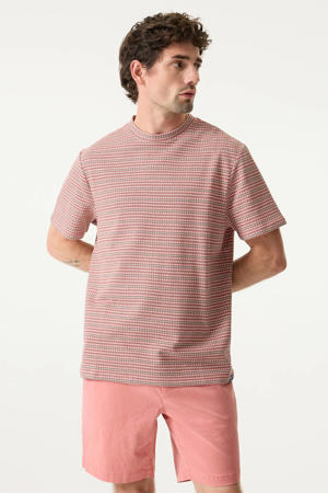 relaxed gestreept T-shirt roze