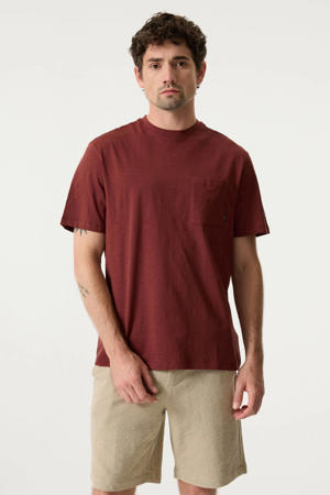 regular T-shirt donkerrood