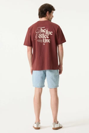 regular T-shirt met backprint rood