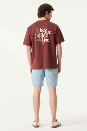 regular T-shirt met backprint rood