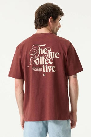 regular T-shirt met backprint rood