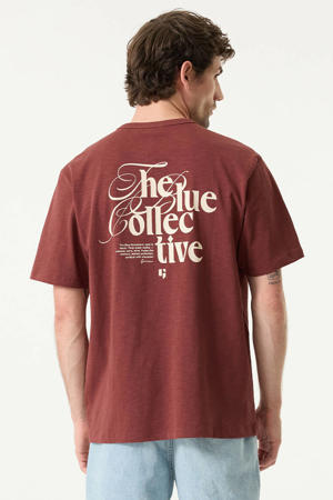 regular T-shirt met backprint rood