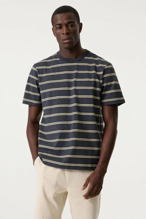 relaxed gestreept t-shirt - donkerblauw