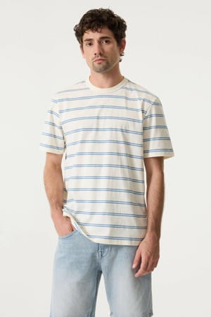 relaxed fit gestreept T-shirt - antiek wit