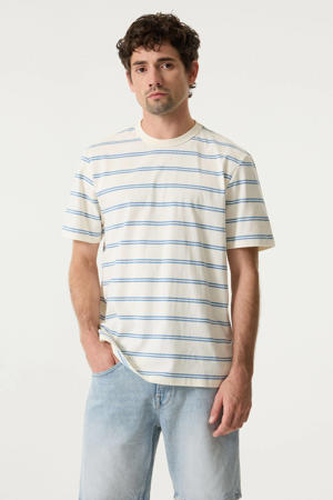 relaxed fit gestreept T-shirt - antiek wit