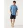 Garcia relaxed fit polo met contrast bies - blauw