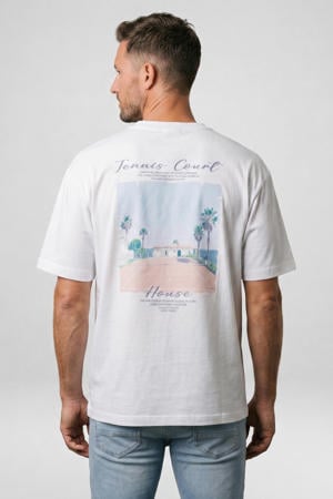 regular T-shirt met backprint wit