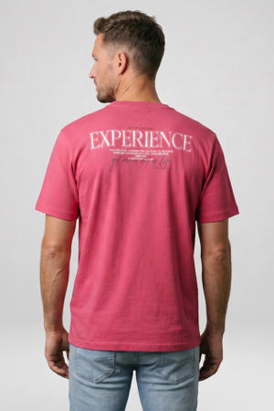 regular T-shirt met backprint roze