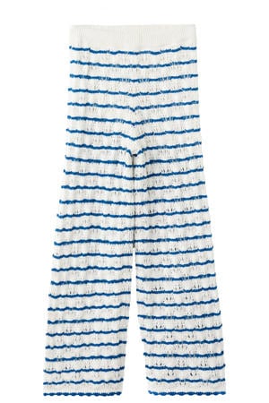 gestreepte casual broek blauw