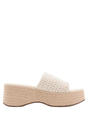 plateausandalen beige