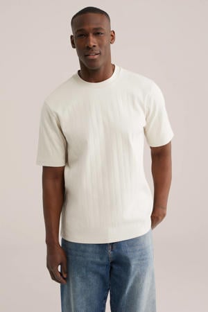 relaxed gestreepte T-shirt ecru