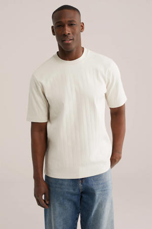 relaxed gestreepte T-shirt ecru