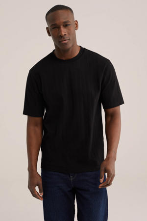 relaxed gestreepte T-shirt zwart