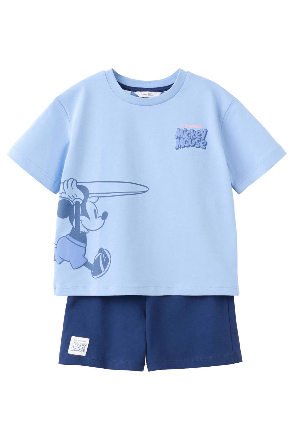 Mango Kids Mickey Mouse shortama blauw