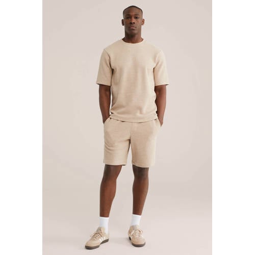 WE Fashion relaxed T-shirt met textuur beige afbeelding