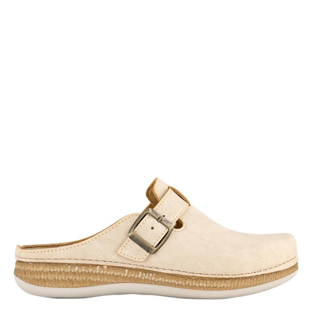 Ecru dames Casa mia suèdelook pantoffels -