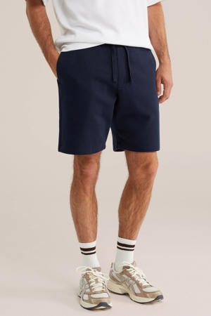 relaxed fit sweatshort - donkerblauw