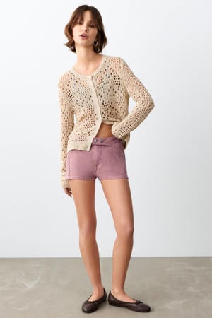 denim low waist short roze