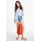 Cache Cache gestreepte blouse met linnen blauw