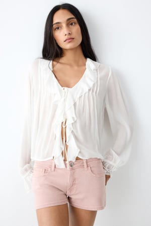 denim short lichtroze