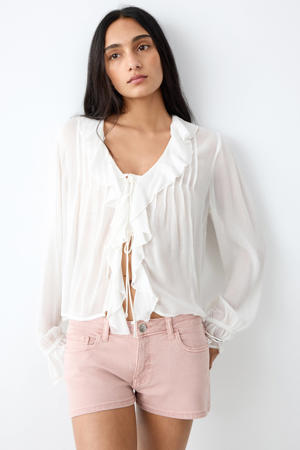 denim short lichtroze