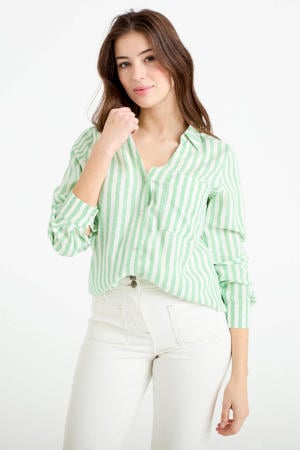 blouse met linnen groen