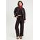 Cache Cache wide leg high waist casual broek zwart met textuur