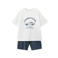 Mango Kids shortama wit/blauw