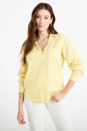 blouse met linnen geel