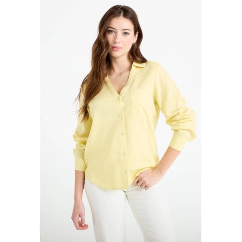 Cache Cache blouse met linnen geel afbeelding