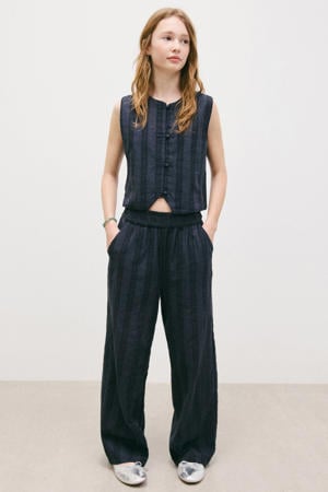 pantalon donkerblauw broderie